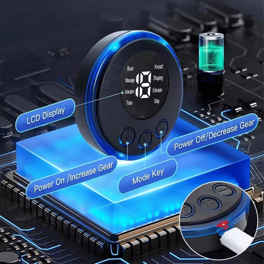 EMS Neck Massager Mini Neck Back Patch Stimulator Massager Pad Portable Gel Pad Sticker Ultra-Thin